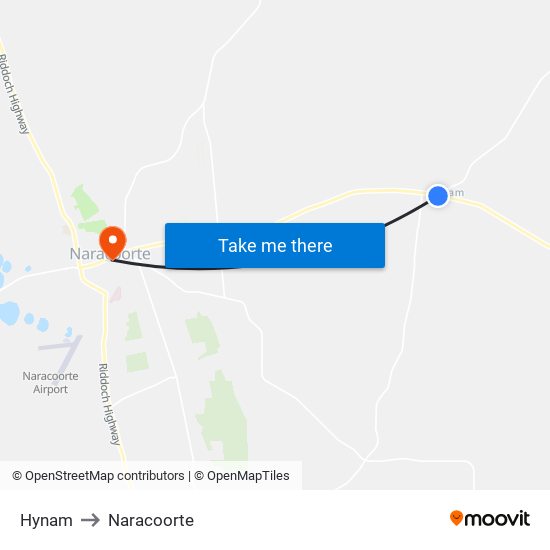 Hynam to Naracoorte map