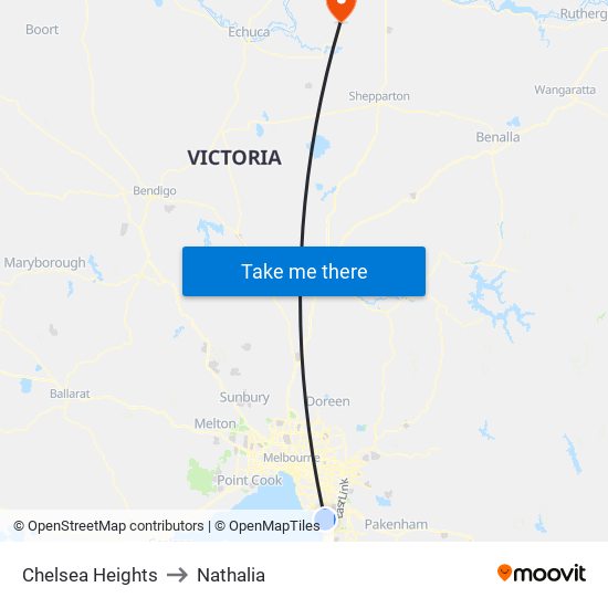 Chelsea Heights to Nathalia map