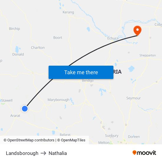 Landsborough to Nathalia map