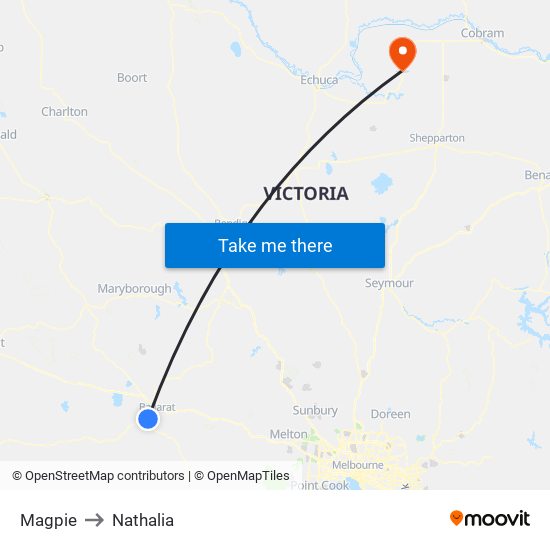 Magpie to Nathalia map