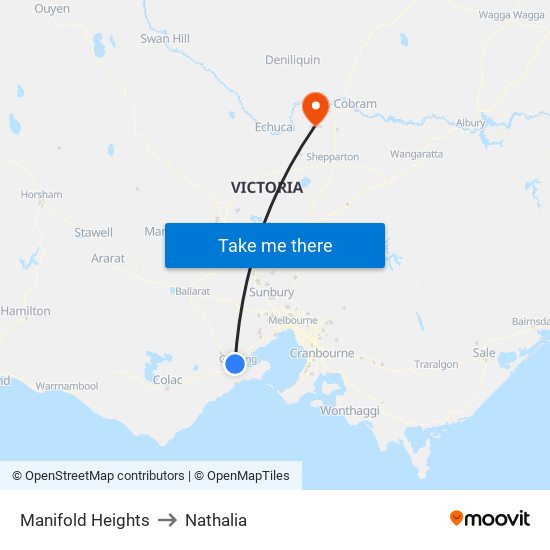 Manifold Heights to Nathalia map