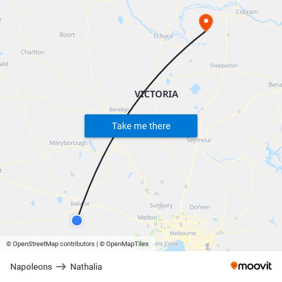 Napoleons to Nathalia map
