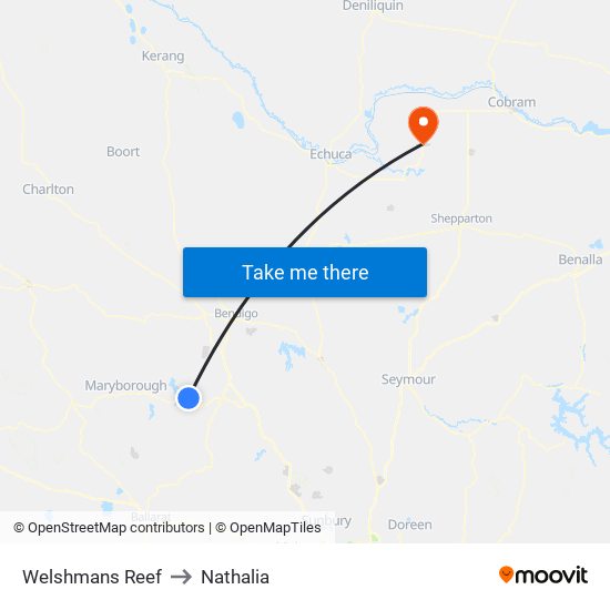 Welshmans Reef to Nathalia map