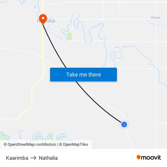 Kaarimba to Nathalia map