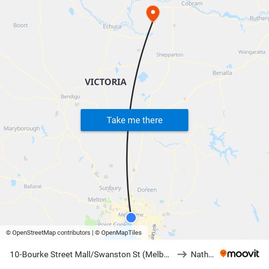 10-Bourke Street Mall/Swanston St (Melbourne City) to Nathalia map