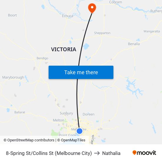 8-Spring St/Collins St (Melbourne City) to Nathalia map