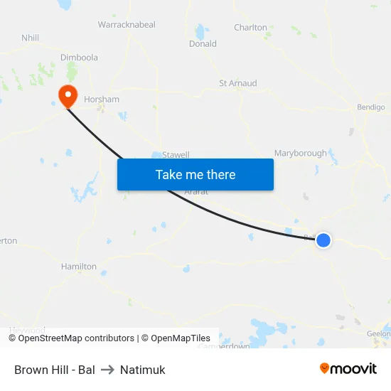 Brown Hill - Bal to Natimuk map