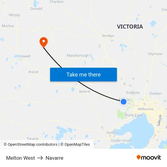 Melton West to Navarre map