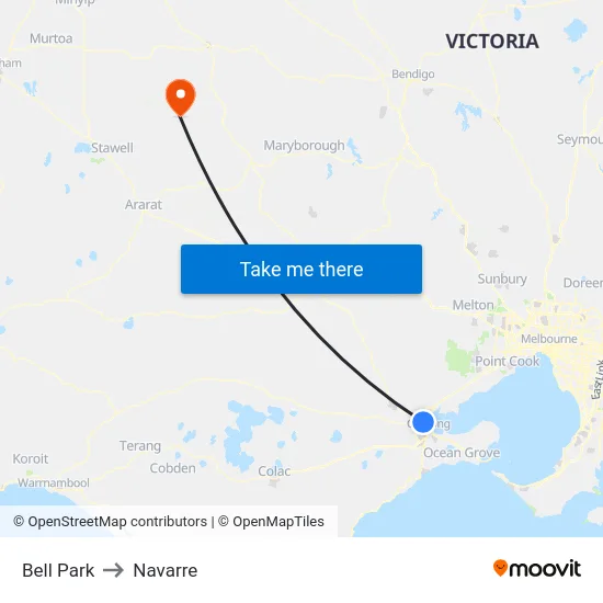 Bell Park to Navarre map