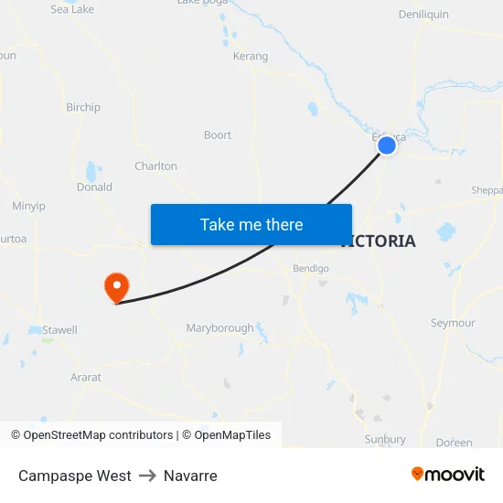 Campaspe West to Navarre map