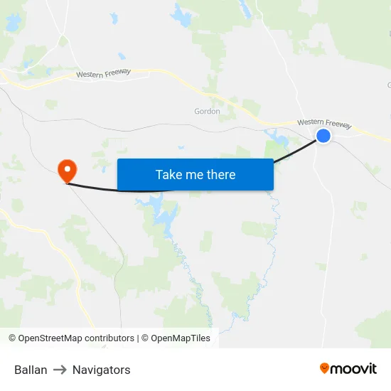 Ballan to Navigators map