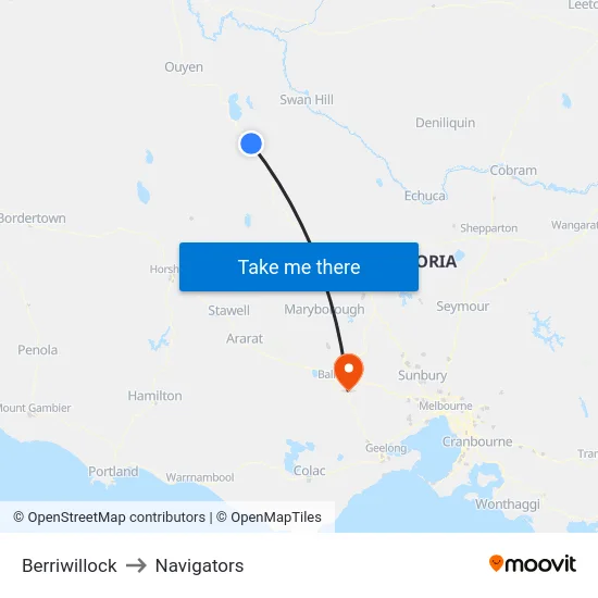 Berriwillock to Navigators map