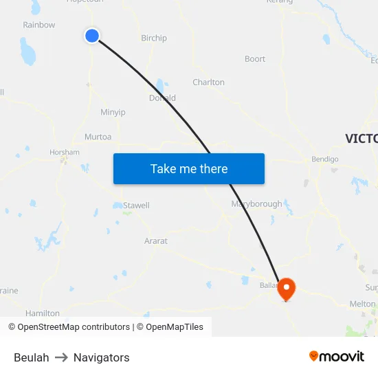 Beulah to Navigators map