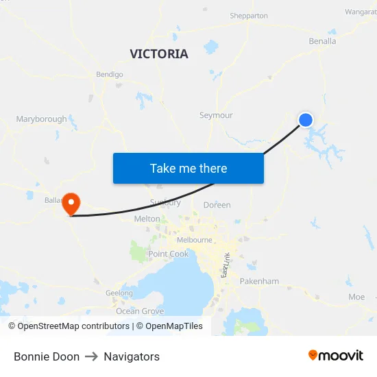 Bonnie Doon to Navigators map
