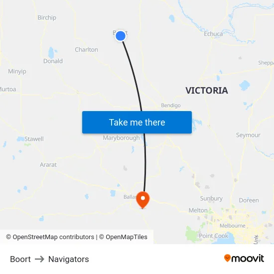 Boort to Navigators map