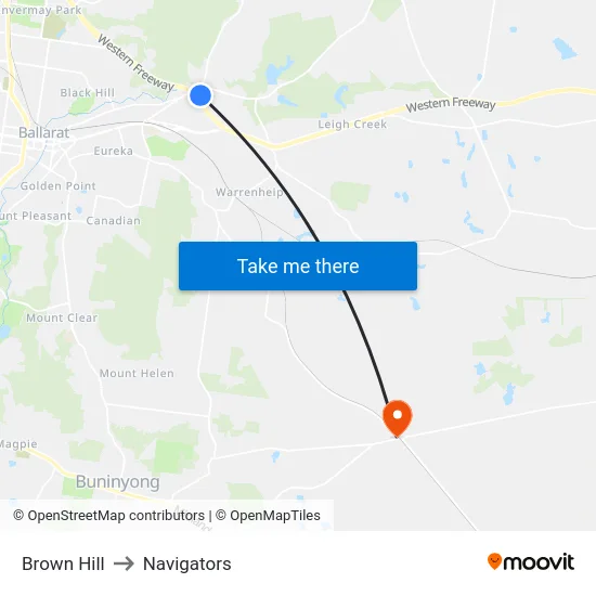 Brown Hill to Navigators map