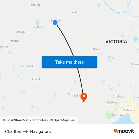 Charlton to Navigators map