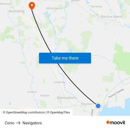 Corio to Navigators map
