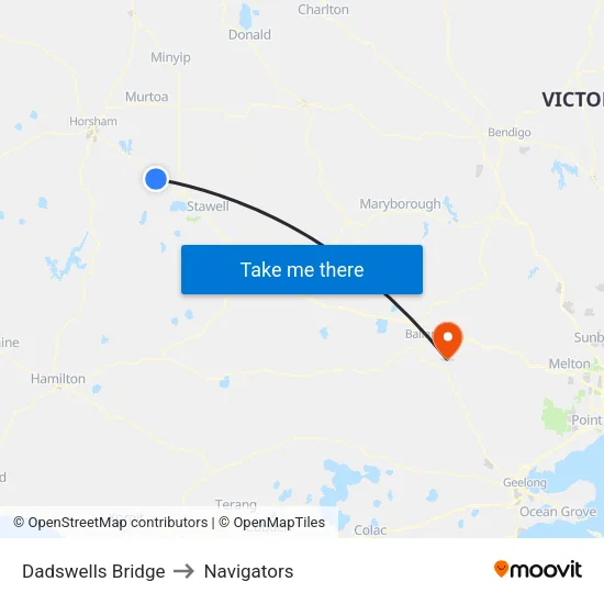 Dadswells Bridge to Navigators map