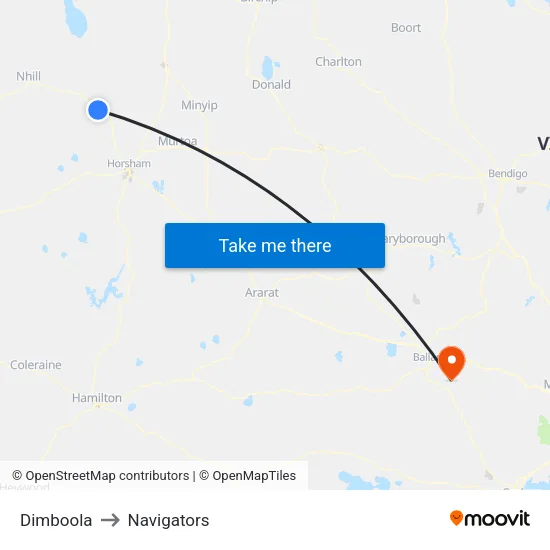 Dimboola to Navigators map