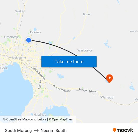 South Morang to Neerim South map