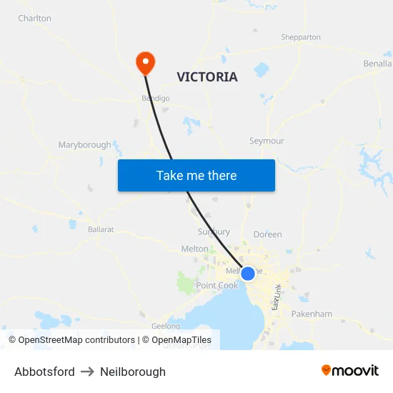 Abbotsford to Neilborough map