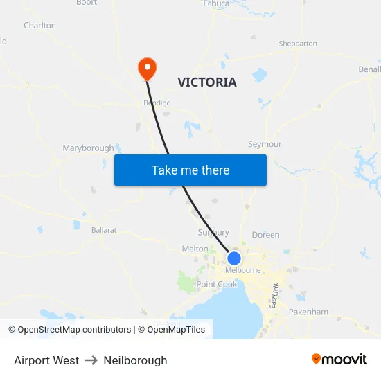 Airport West to Neilborough map