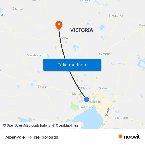 Albanvale to Neilborough map