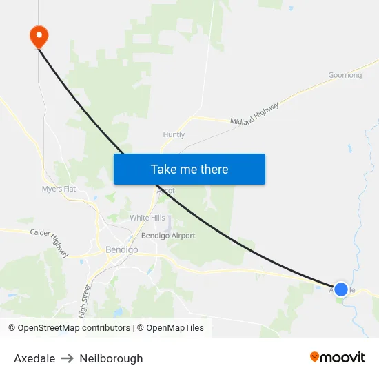 Axedale to Neilborough map