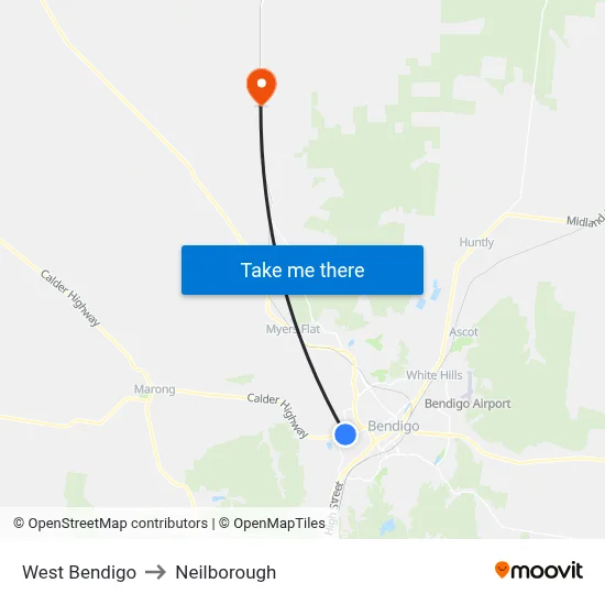 West Bendigo to Neilborough map