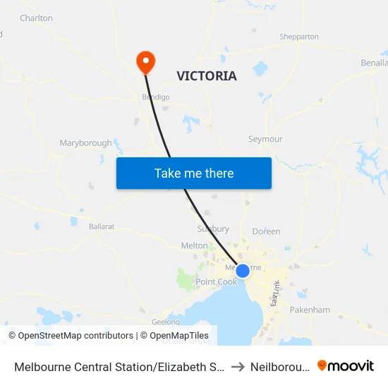 Melbourne Central Station/Elizabeth St #5 to Neilborough map