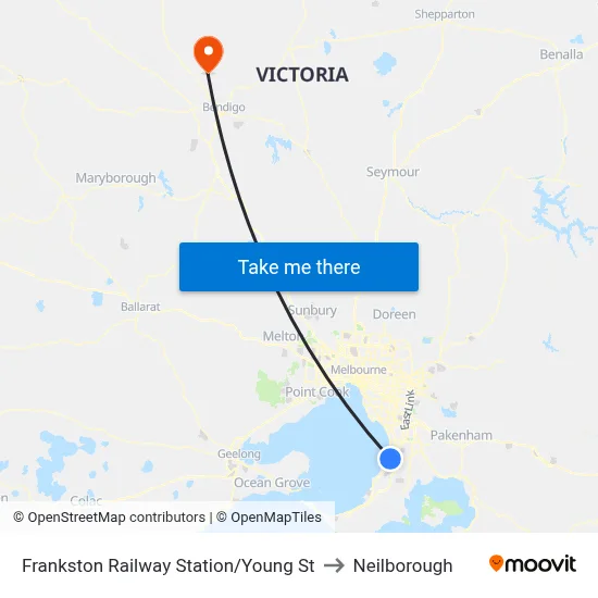 Frankston Railway Station/Young St to Neilborough map