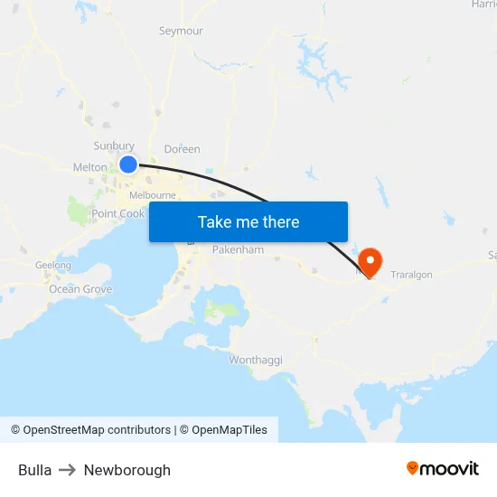 Bulla to Newborough map