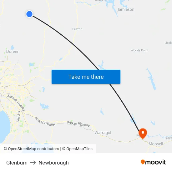 Glenburn to Newborough map