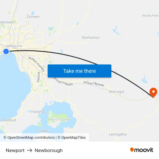 Newport to Newborough map
