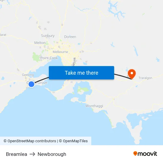 Breamlea to Newborough map
