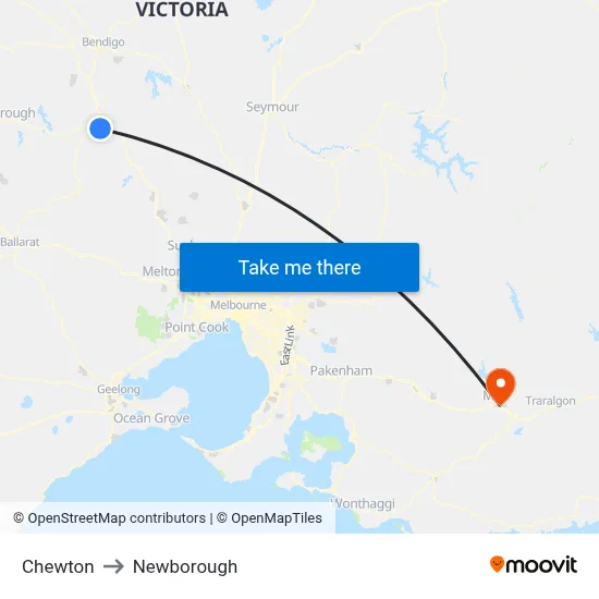 Chewton to Newborough map