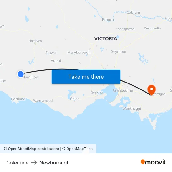 Coleraine to Newborough map