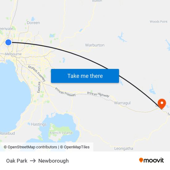 Oak Park to Newborough map