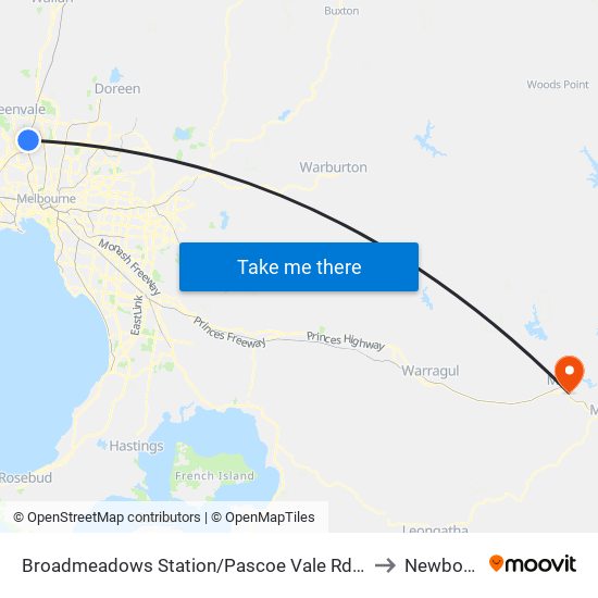 Broadmeadows Station/Pascoe Vale Rd (Broadmeadows) to Newborough map