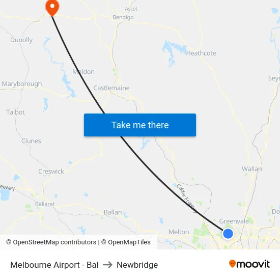 Melbourne Airport - Bal to Newbridge map
