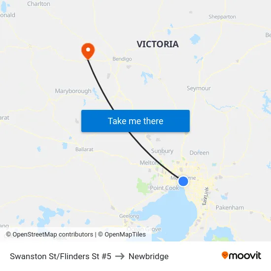 Swanston St/Flinders St #5 to Newbridge map