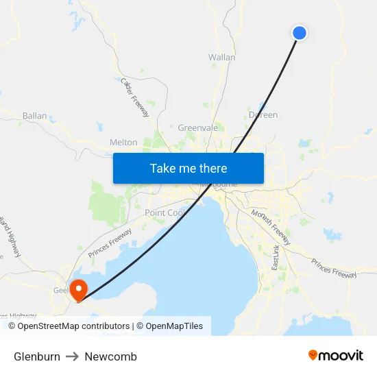 Glenburn to Newcomb map