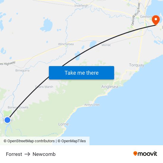 Forrest to Newcomb map