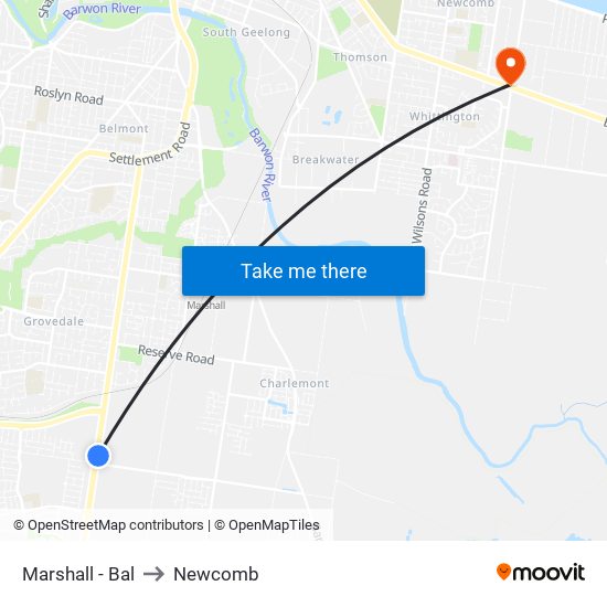 Marshall - Bal to Newcomb map