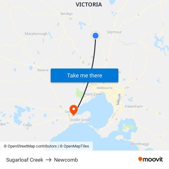 Sugarloaf Creek to Newcomb map