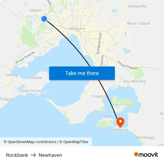 Rockbank to Newhaven map