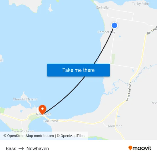 Bass to Newhaven map