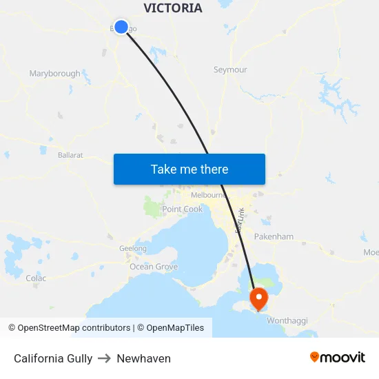 California Gully to Newhaven map