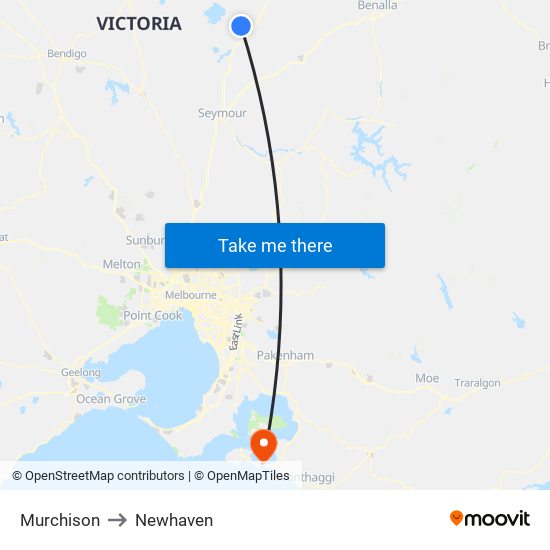 Murchison to Newhaven map